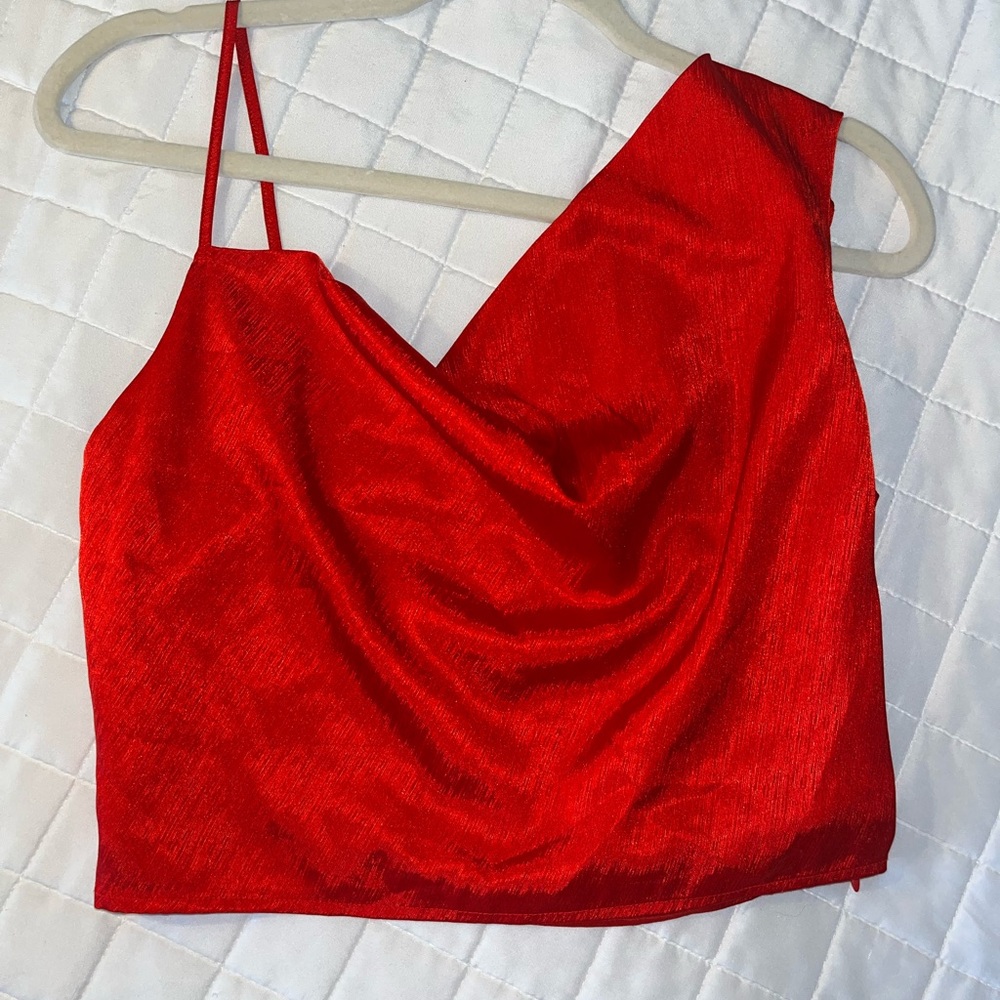 Red asymmetrical top